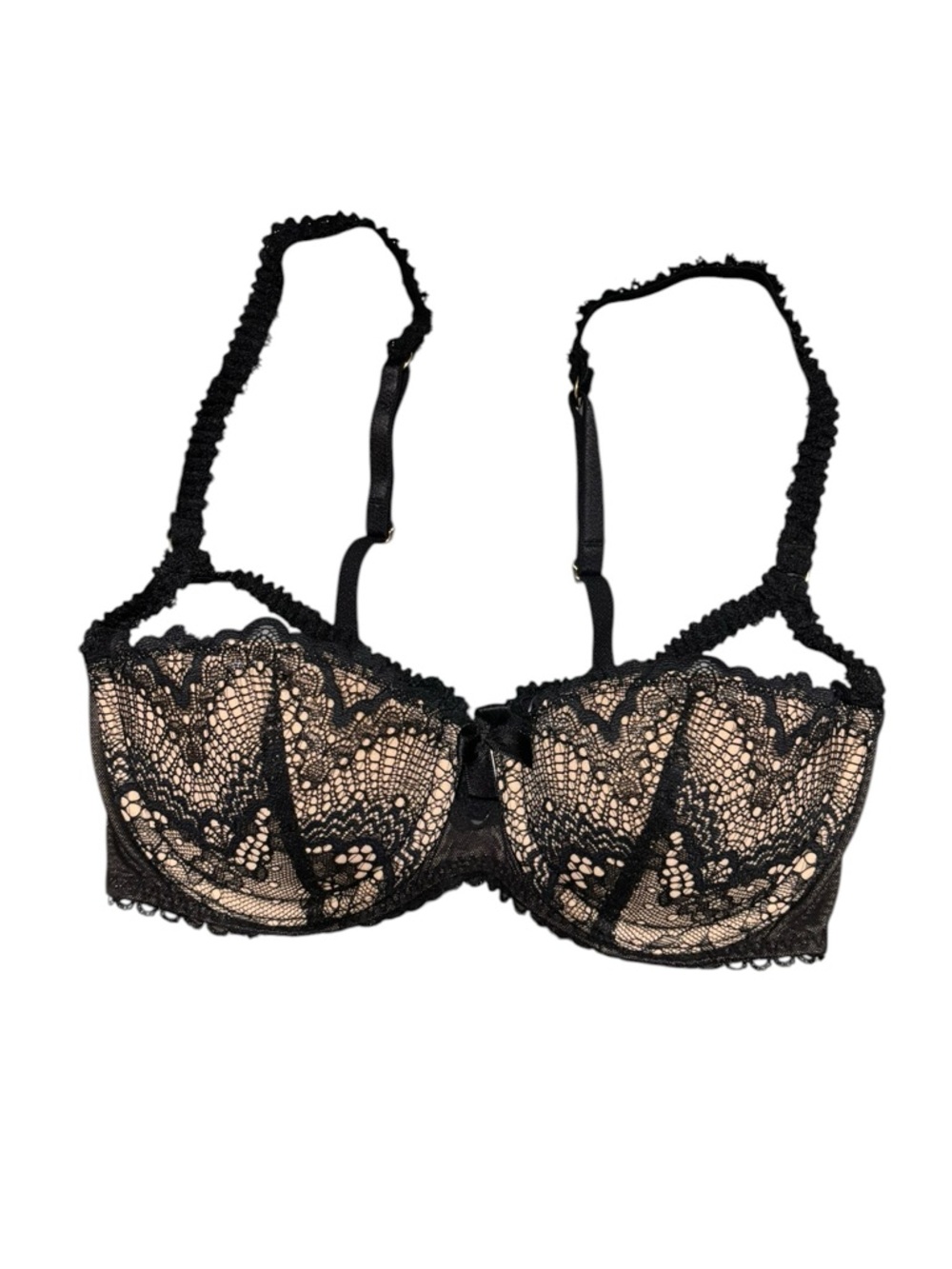 Adore Me Black Lace Strappy Push-Up Bra - Picture 3 of 4